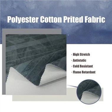 Tc Karışımlı Polyester Pamuk Düz Baskılı Kumaş İlkbahar ve Sonbahar Giyim Takım Elbise Kumaş PU Kaplı Kumaş Ceket Kaban İçin Özelleştirme Sağlar