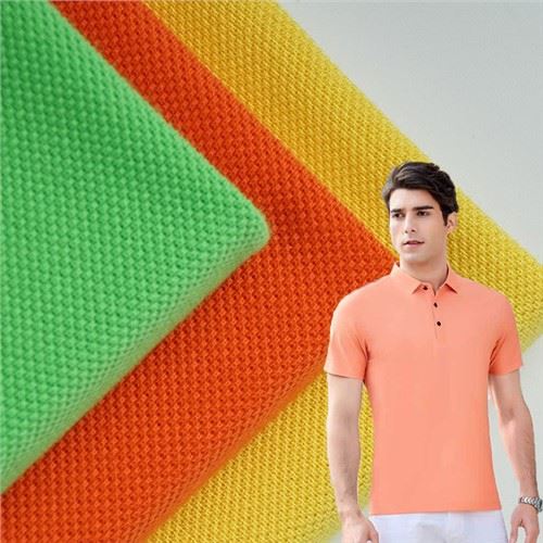 Özelleştirme Spor Örme Tek Taraflı Pike yüzde 100 Pamuklu Örgü Kumaş Polo Gömlek Golf Polo Gömlek Nefes Alabilir